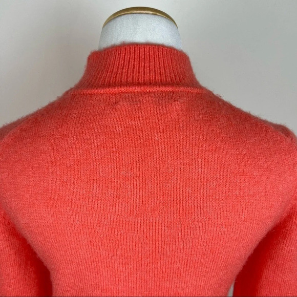 Intermix Funnel Neck Turtleneck Wool Mohair Sweater Orange Size S - Picture 4 of 6
